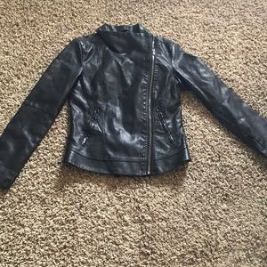Asymmetrical zip Leather jacket